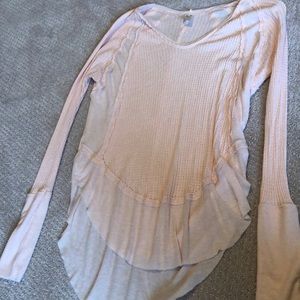 Free People long sleeve waffle knit shirt